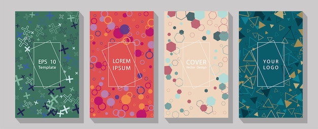 Vector trend shape for brochure cover template design