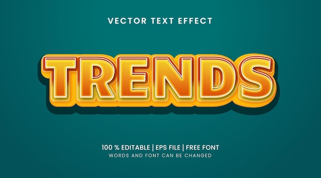 vector trends editable text effect