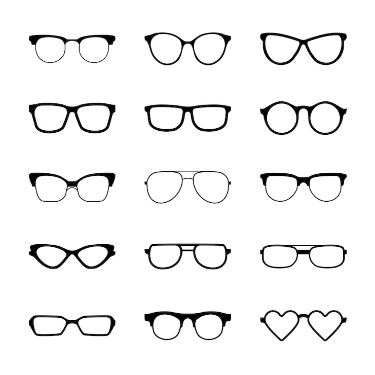 Vector vector trendy sunglasses glasses collection isolated