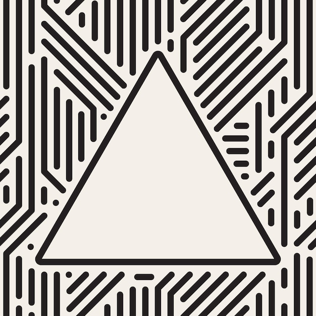 Vector triangle frame geometric seamless striped pattern