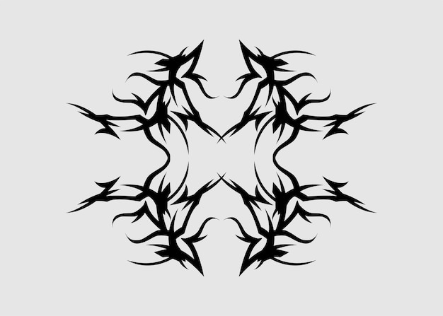 vector tribal tattoo scherpe zwarte symmetrische vleugels