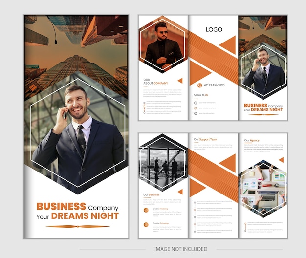 vector trifold brochure for a business company