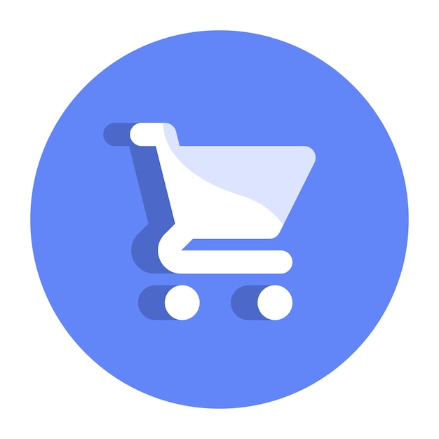 Vector trolley blue icon in flat design