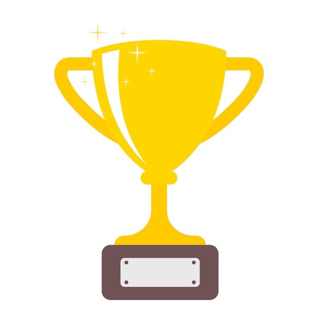 Vector Trophy Cup Flat Icon Isolated On Background