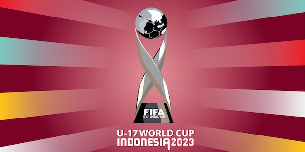 Vector trophy world cup u 17 international federation nation football soccer colorful flag light