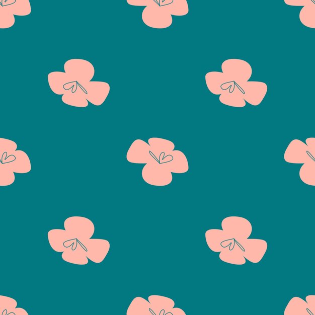 Vector tropical flowers patten. Seamless design with simple botanical elements. Aloha Hawaii vector editable file. Pastel tone colors