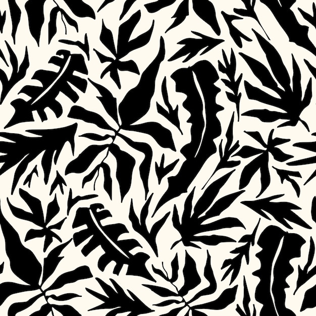 Vector vector tropical plants decorative seamless pattern repeating background tileable wallpaper print