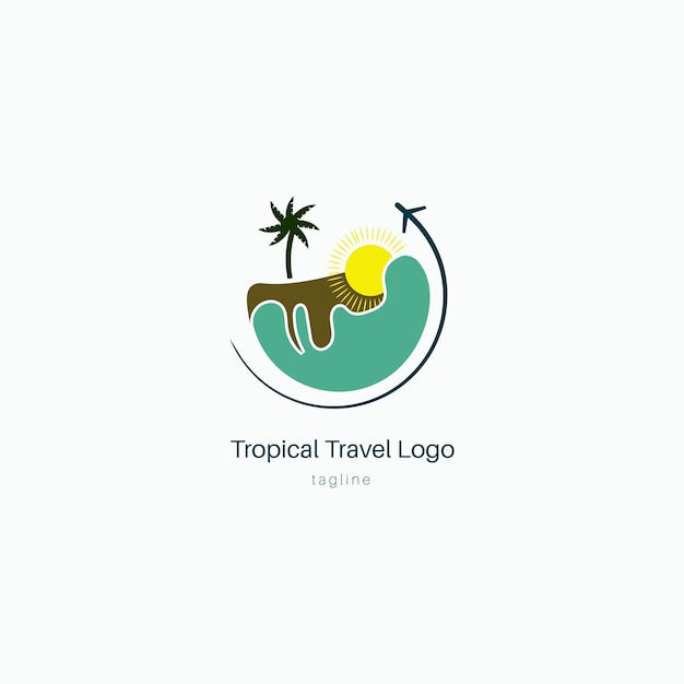 Vector vector tropical travel logo illustration