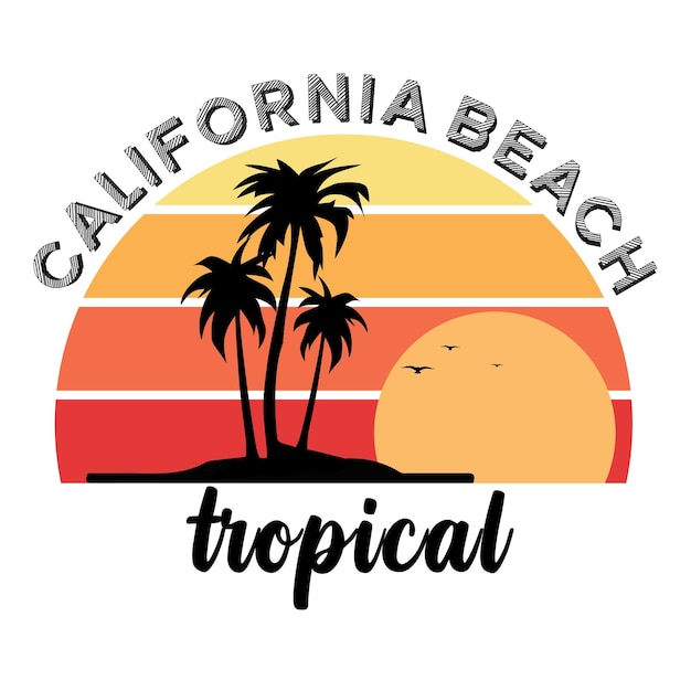 vector tropisch Californië strandontwerp