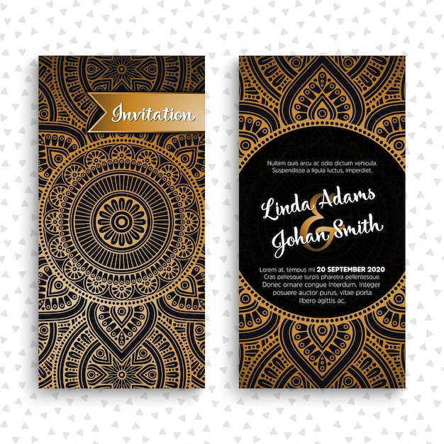 Vector trouwkaartjes Vintage decoratieve elementen met mandala