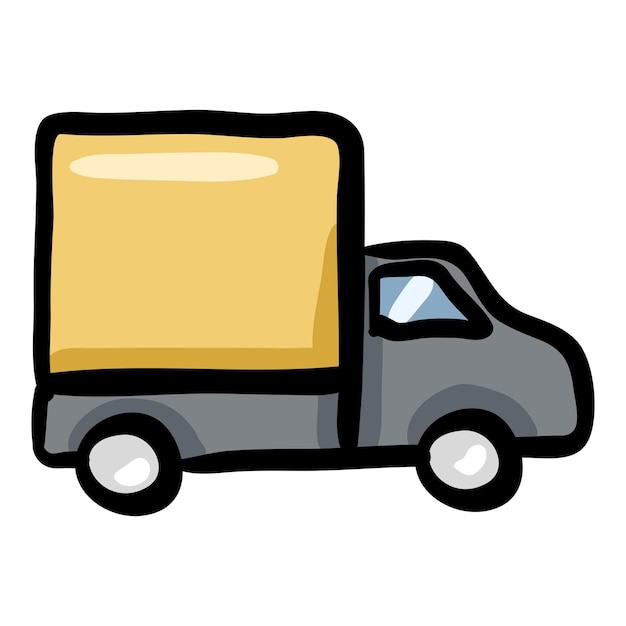 Vector vector truck doodle icon