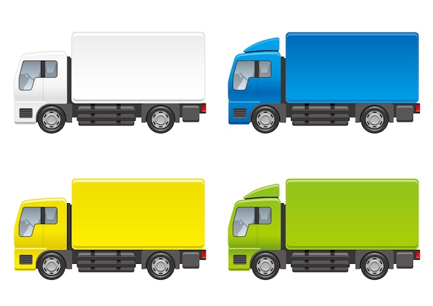 Insieme dell'illustrazione del camion di vettore isolato