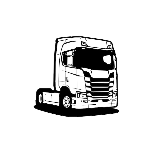 vector trucking semi vrachtwagen silhouet