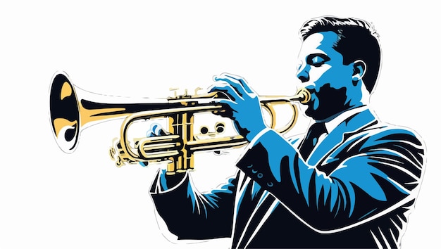 vector of a trumpeter