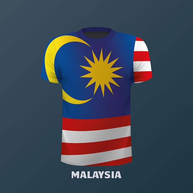 Vector vector tshirt in the colors of the malaysian flag