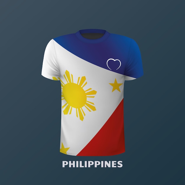 Vector vector tshirt in the colors of the philippine flag