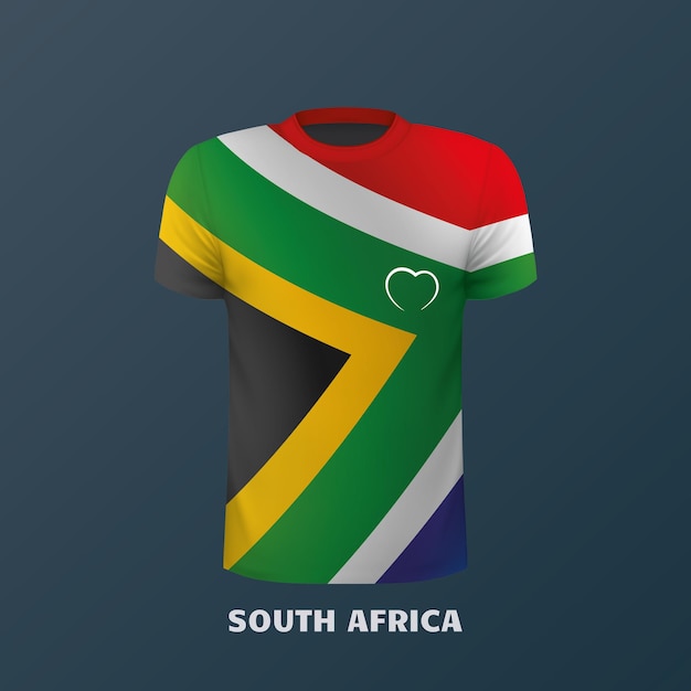 Vector vector tshirt in the colors of the south african flag
