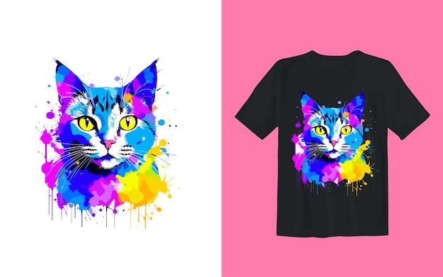 Vector tshirt design colfull con disegno di illustrazione