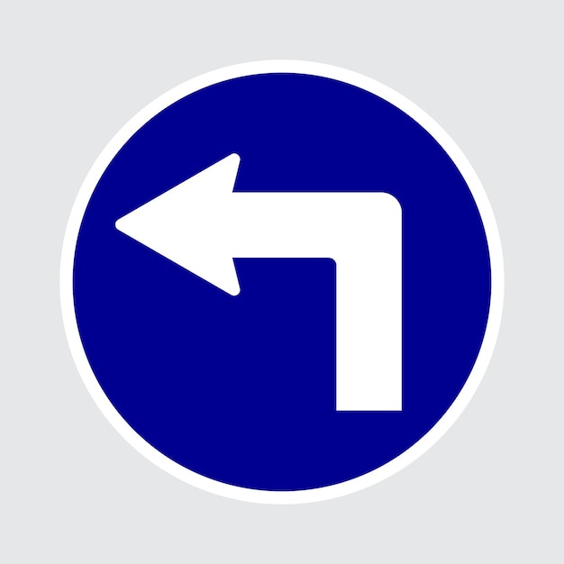 Vector vector turn left sign