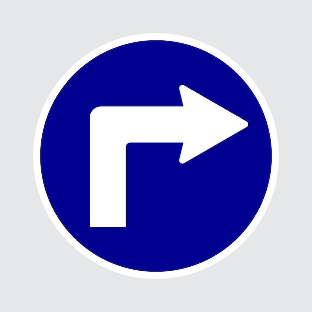 vector turn right sign