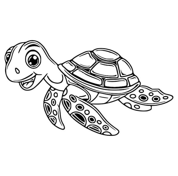 Vector of turtle design on a white background wild animals underwater animal turtle icon or logo