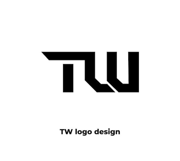 Vettore progettazione del logo tw vettoriale