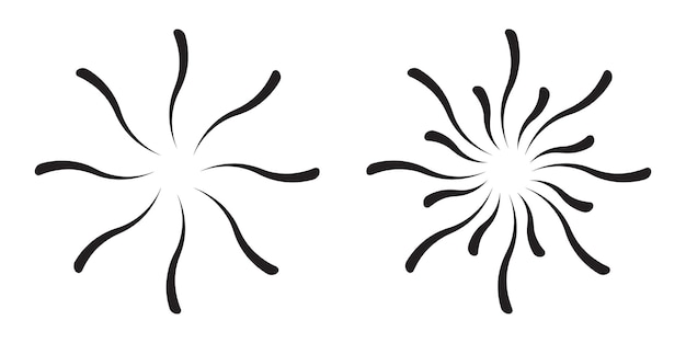 vector two black sunbursts