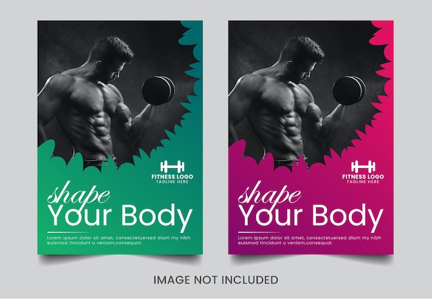 vector two color fitness gym book cover template