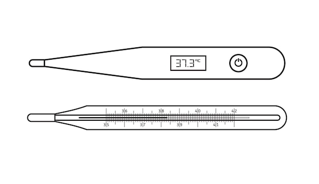 Вектор два медицинских и цифровых термометров