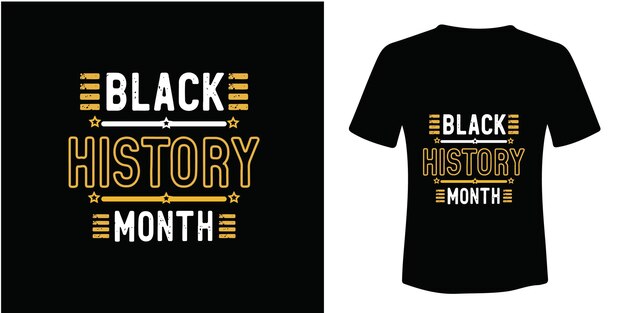 Vector vector typografie zwarte geschiedenis maand t shirt ontwerp sjabloon.