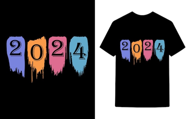  ⁇ 터 타이포그래피 2024 티셔츠 디자인