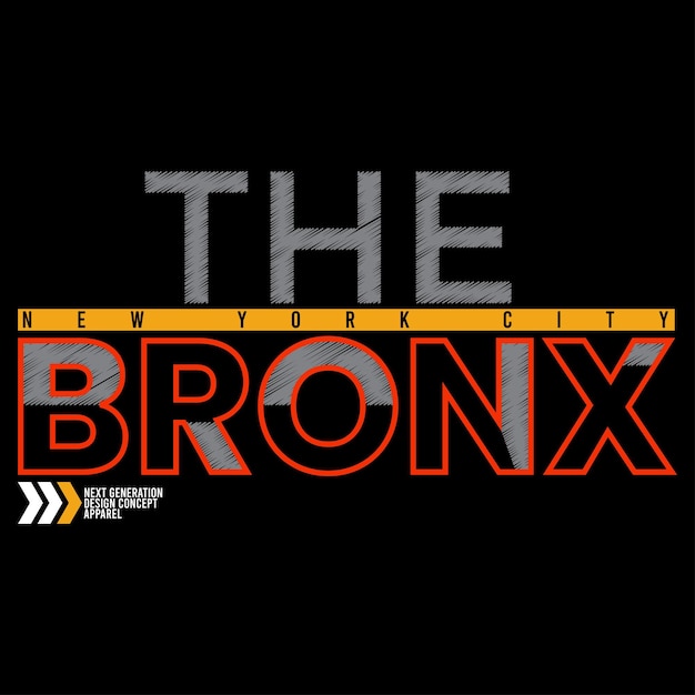 Векторная типография Бронкс дизайн футболки иллюстрации