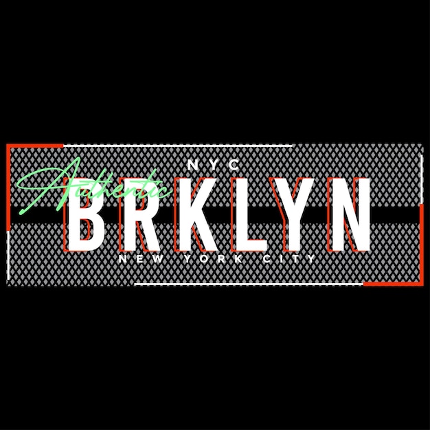 Illustrazione della maglietta di progettazione di brooklyn di tipografia di vettore