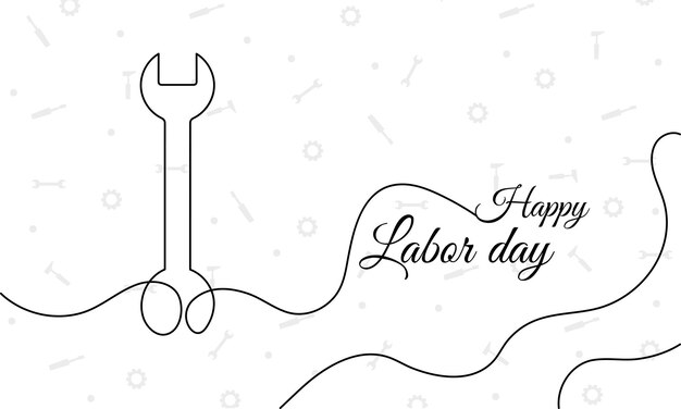 Vector vector typography for labor day in usa with thin line art design for decoration and covering on the white background concept of happy labor day