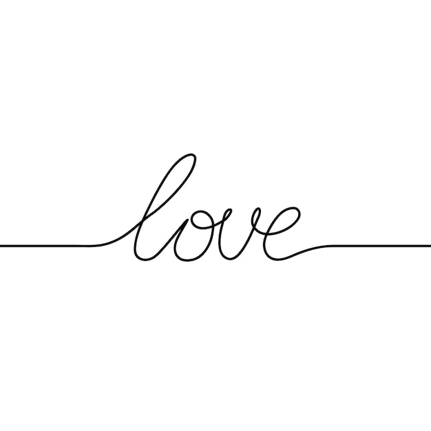 Vector typography text LOVE decorated arrow. Letters 'love' made on black color on the white background.