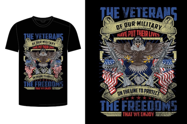 Vector vector typography vintage veterans day t shirt design with the soldier, usa patriotic grunge flag