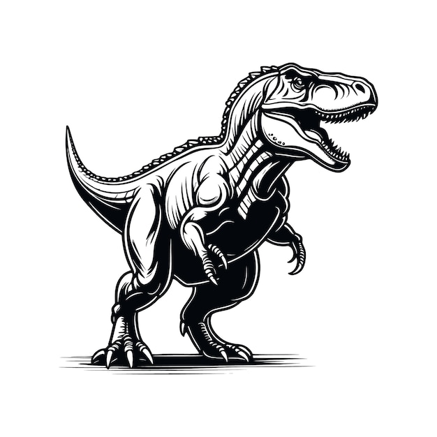 Vector tyrannosaurus dinosaurus met de hand getekende schets vector illustratie vleesetende dinosaurus