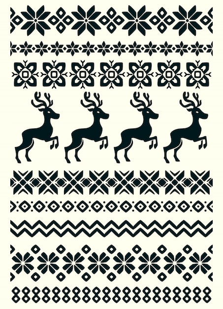 Vector ugly sweater seamless borders