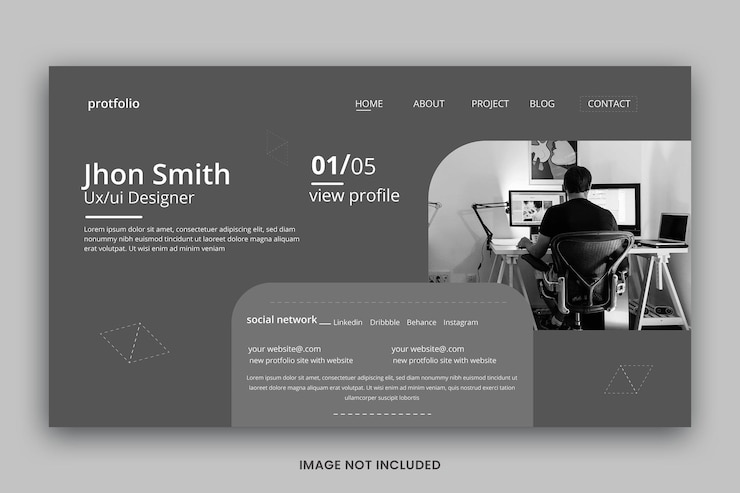 Vector 벡터 ui ux 포트폴리오 방문 웹 페이지 디자인
