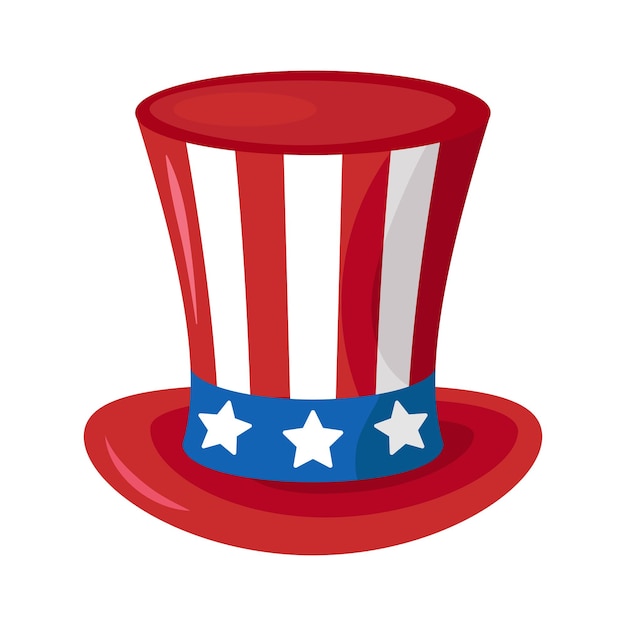 Vector Uncle Sam's hat American flag hat USA Independence day