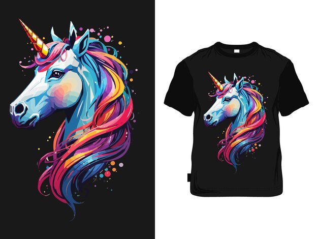 Vector unicorn abstract tshirt design