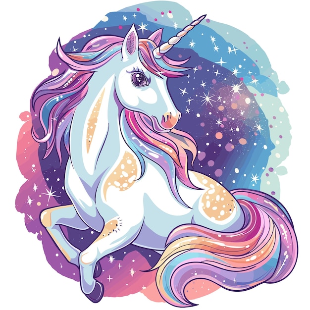 Vector vector unicorn on white background generative ai