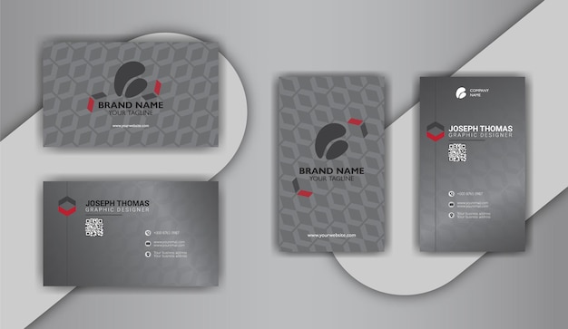 Vector unique corporate business card template design vertical and horizontal both