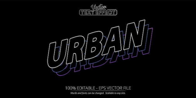 Vector urban text effect 3D bold line style modern typography for decoration Cool alphabet