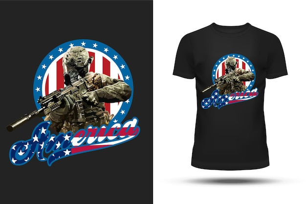 Vector USA America gun weapon with Usa flag