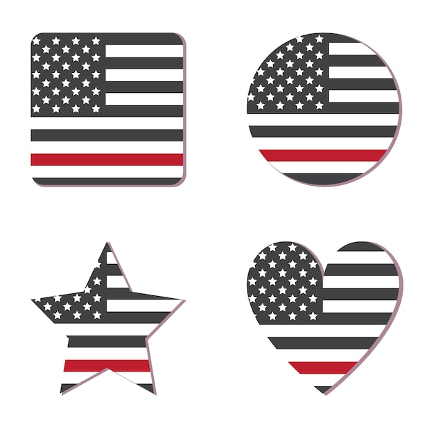 Vector of the usa distressed firefighter flag