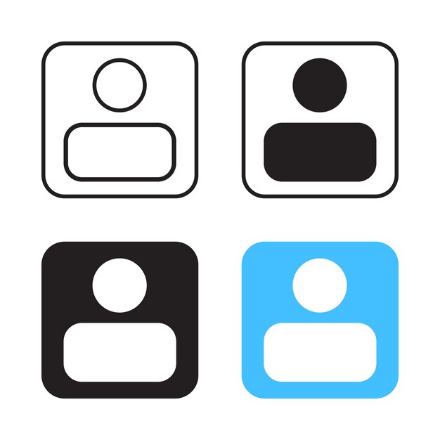 Vector User Icon In Multiple Style