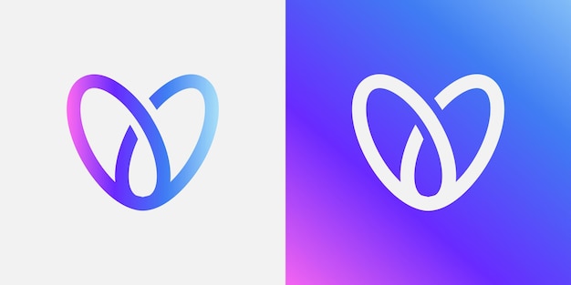 vector v letter initial colorful gradient design