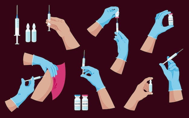 vector vaccination process hand collection