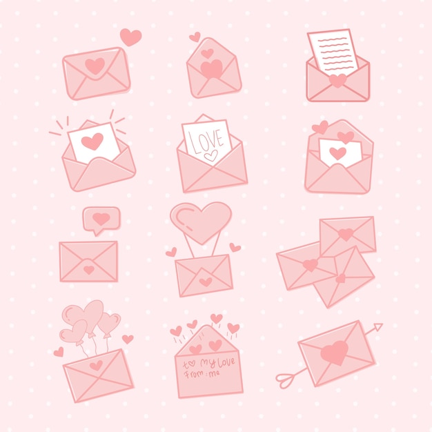 vector valentine love letter gift